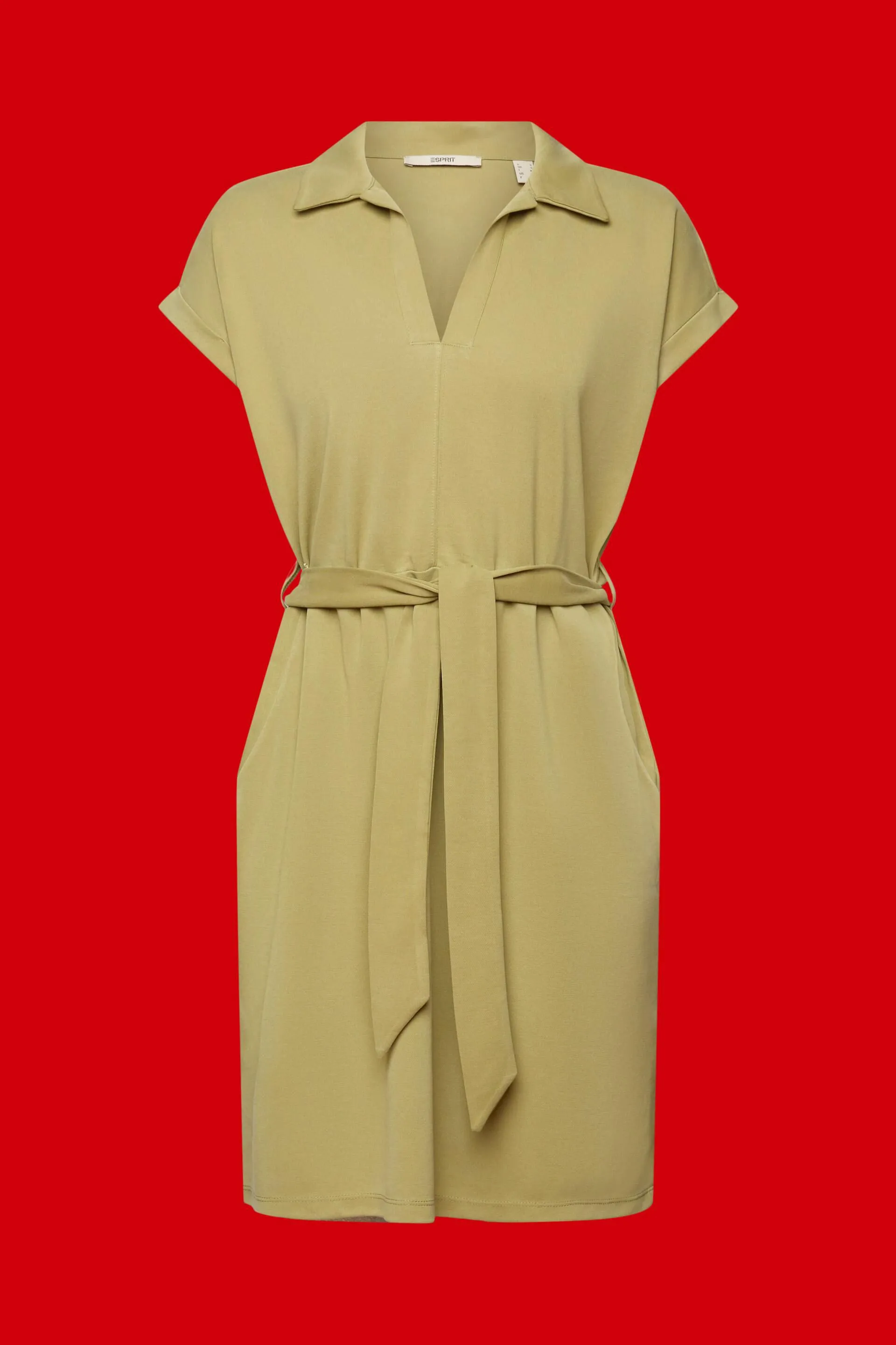 Abito in maglia con cintura da annodare, TENCEL™