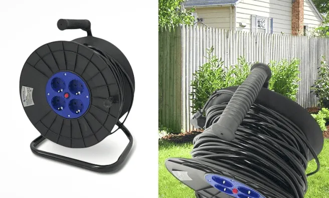 Avvolgicavo elettrico supporto prolunga portatile 4 prese arrotolatore cavo 25 mt 003st 