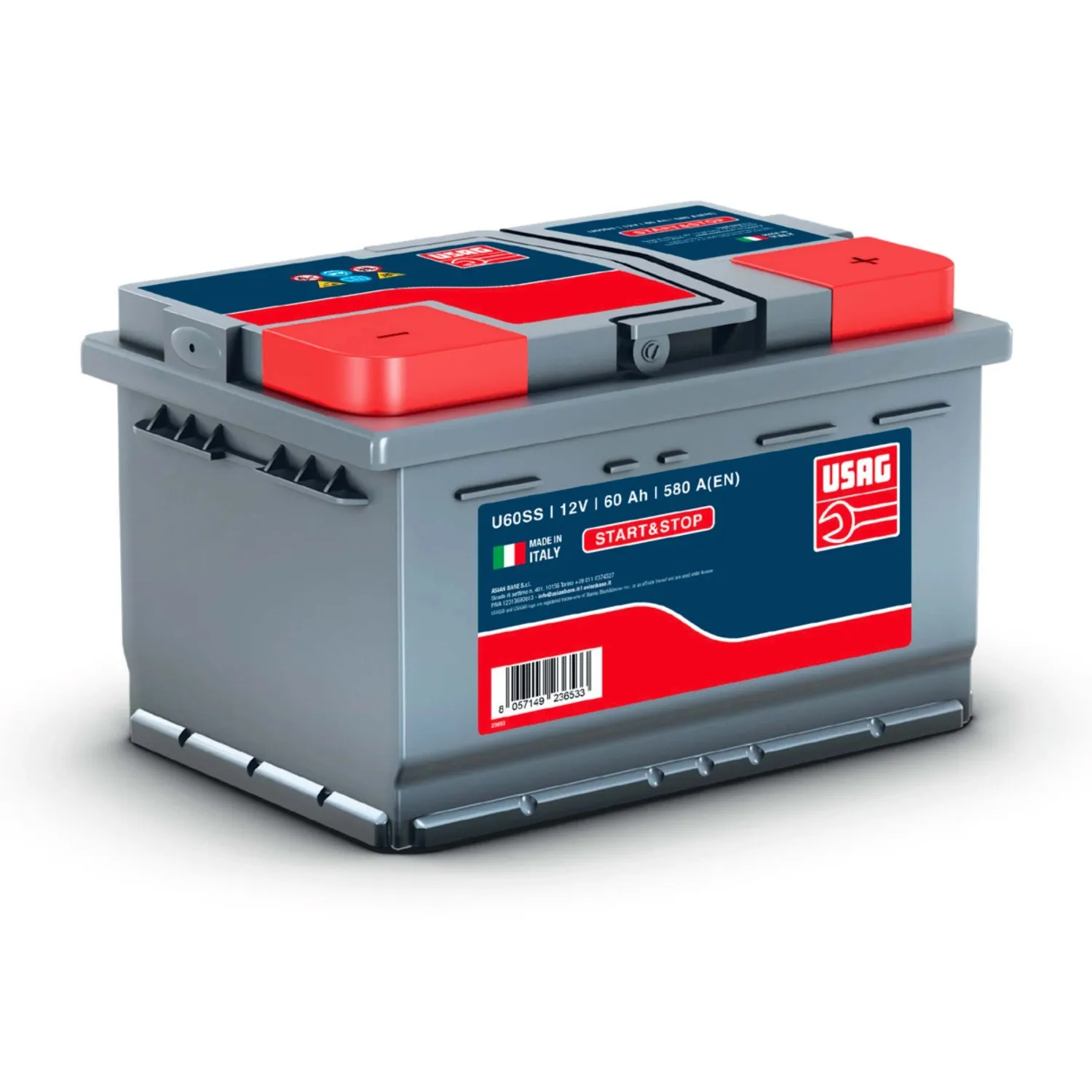 Batteria auto Start & Stop Usag U60SS 12 V 60 Ah 580 A L2