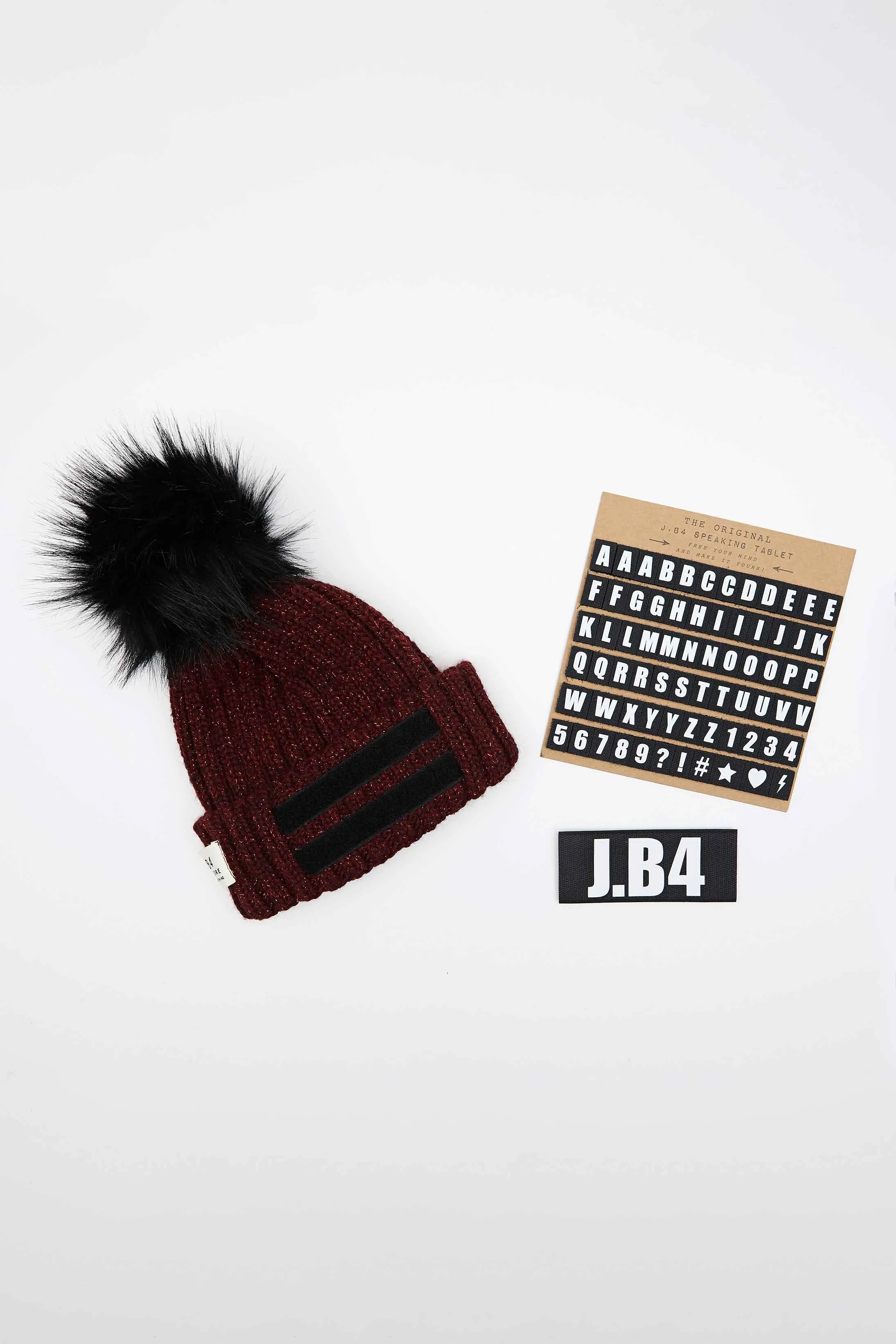 BERRETTO SPEAKING POMPON LUREX BORDEAUX