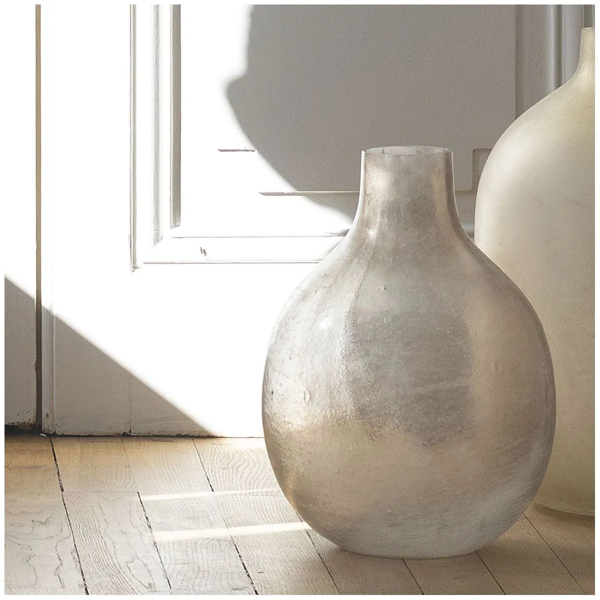  BLANC D'IVOIRE   JEANNE - Vase bonbonne en verre mercurisé givré - petit modèle | Rose