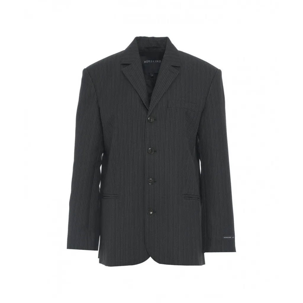 Blazer monopetto gessato Maison grigio scuro