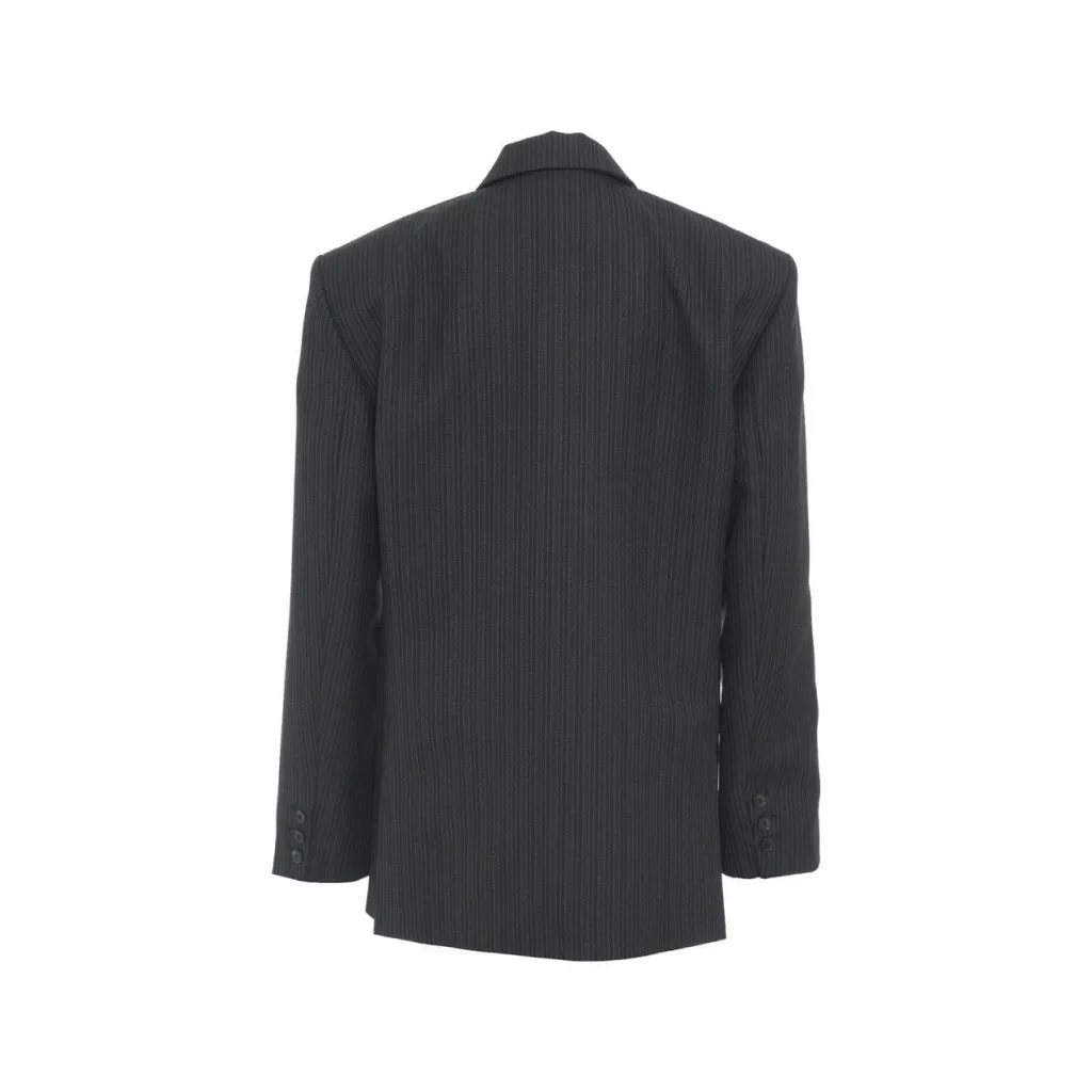 Blazer monopetto gessato Maison grigio scuro