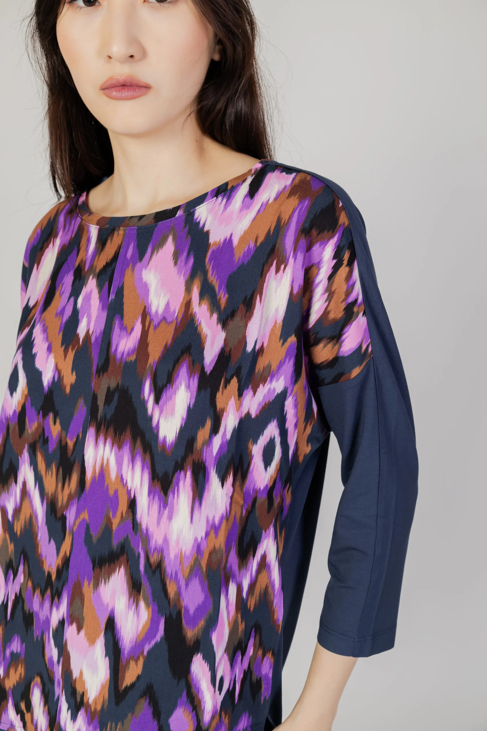 Bluse manica lunga Street One ltd qr batwing printed mat-mix Viola