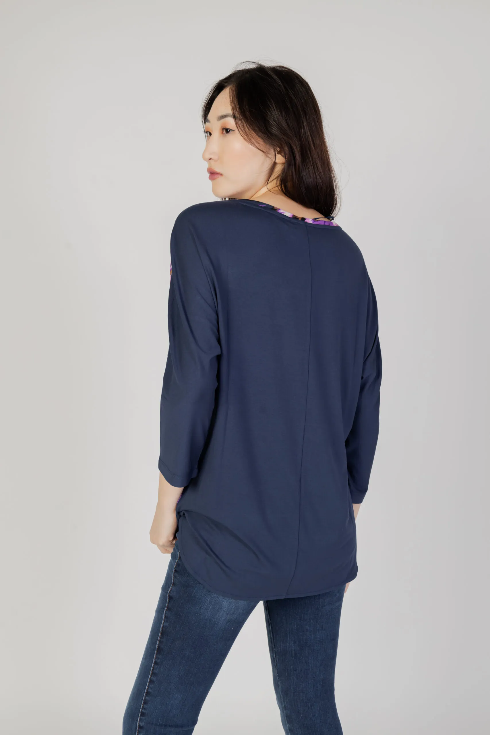 Bluse manica lunga Street One ltd qr batwing printed mat-mix Viola