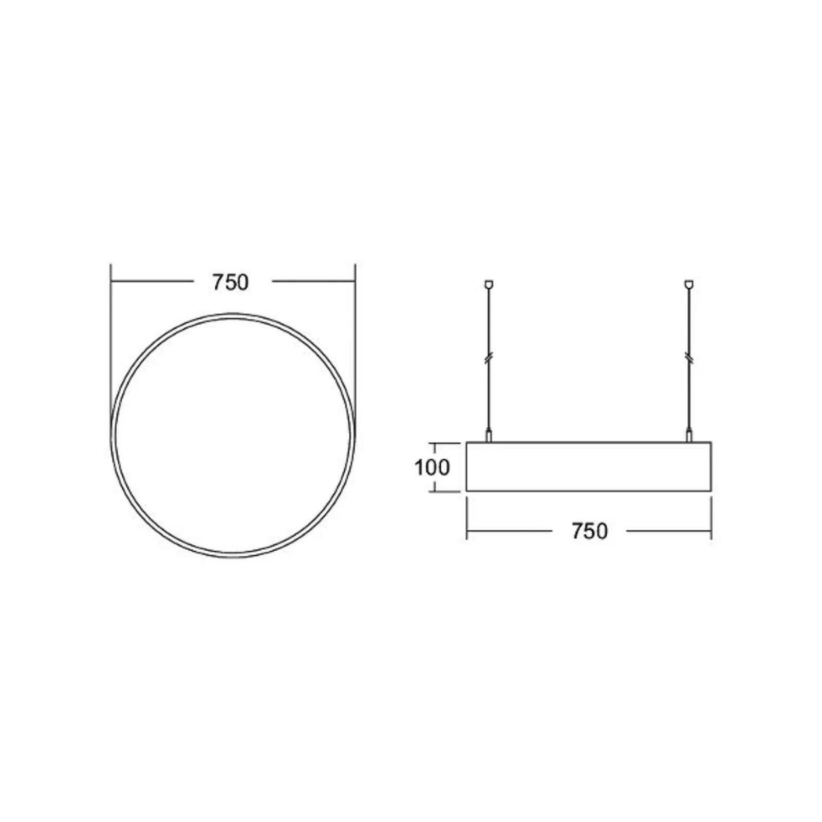 BRUMBERG Biro Circle diretto Ø 75 cm, on/off, nero, 4000 K