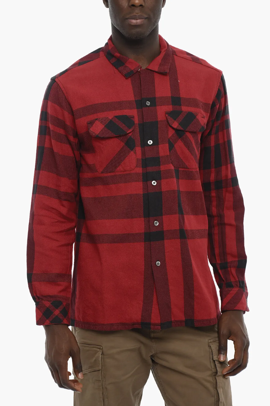 Camicia Motivo Tartan con Doppio Taschino