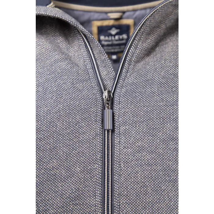 Cardigan Baileys con zip a pois sottili Marrone chiaro