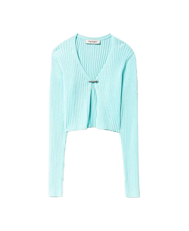 Cardigan lattementa con spilla per bambina