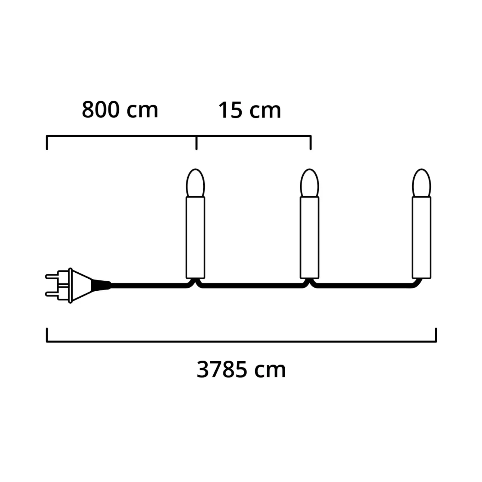 Catena luminosa da esterni Elias con 200 LED
