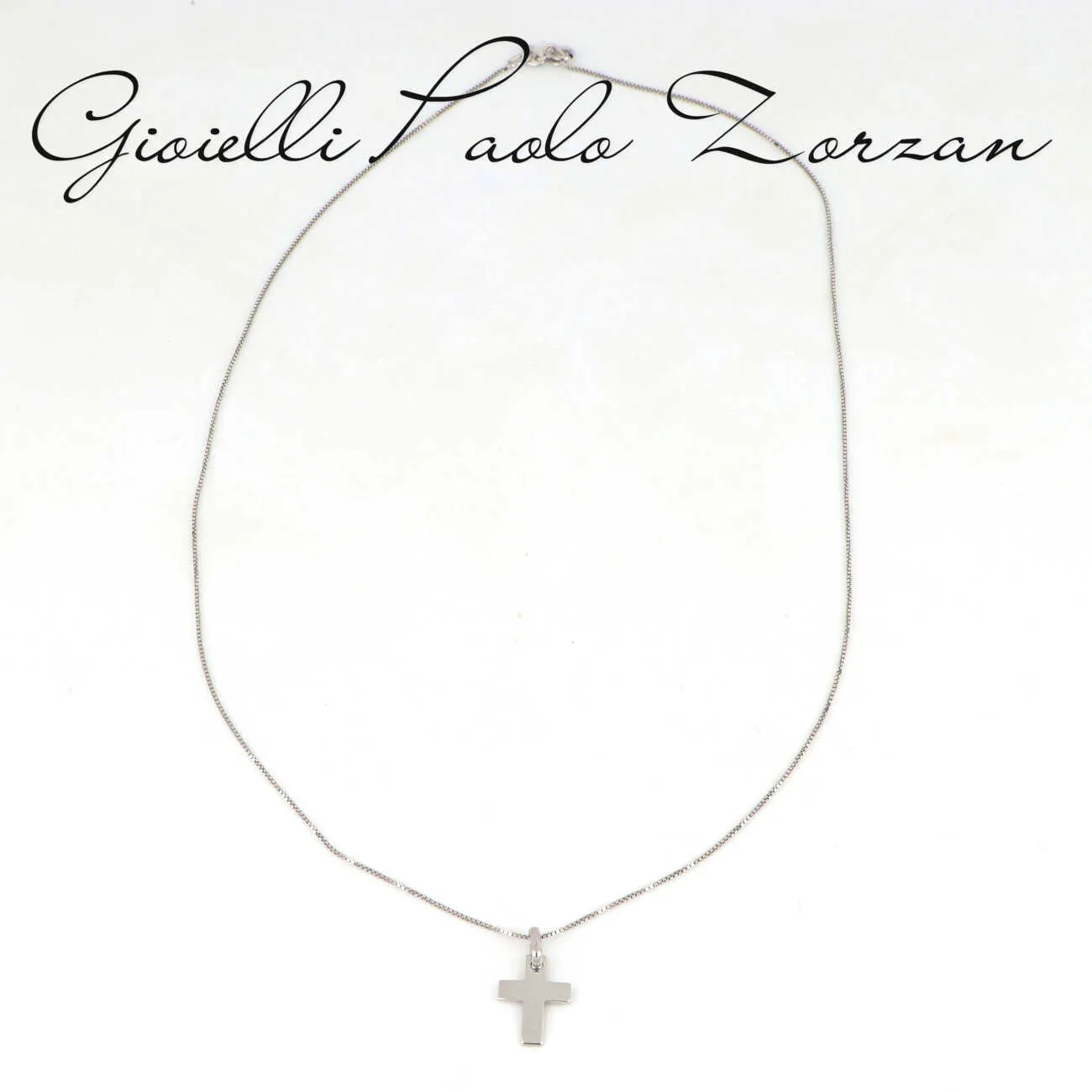 Collana con croce in oro bianco DZNEW-07