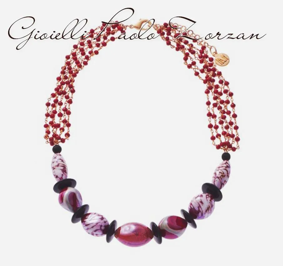 Collana Murrina girocollo tonalita’ rosso GM0013.01