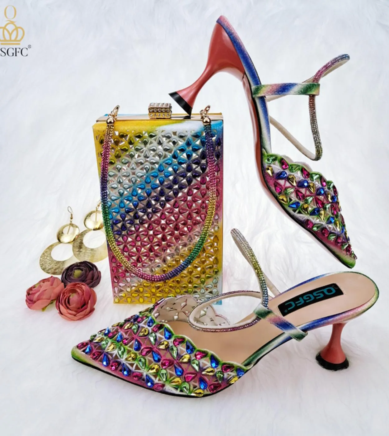 Colori Tacchi Viola Scarpe da festa viola Scarpe con punta viola Set di borse per scarpe Pompe viola Pompe