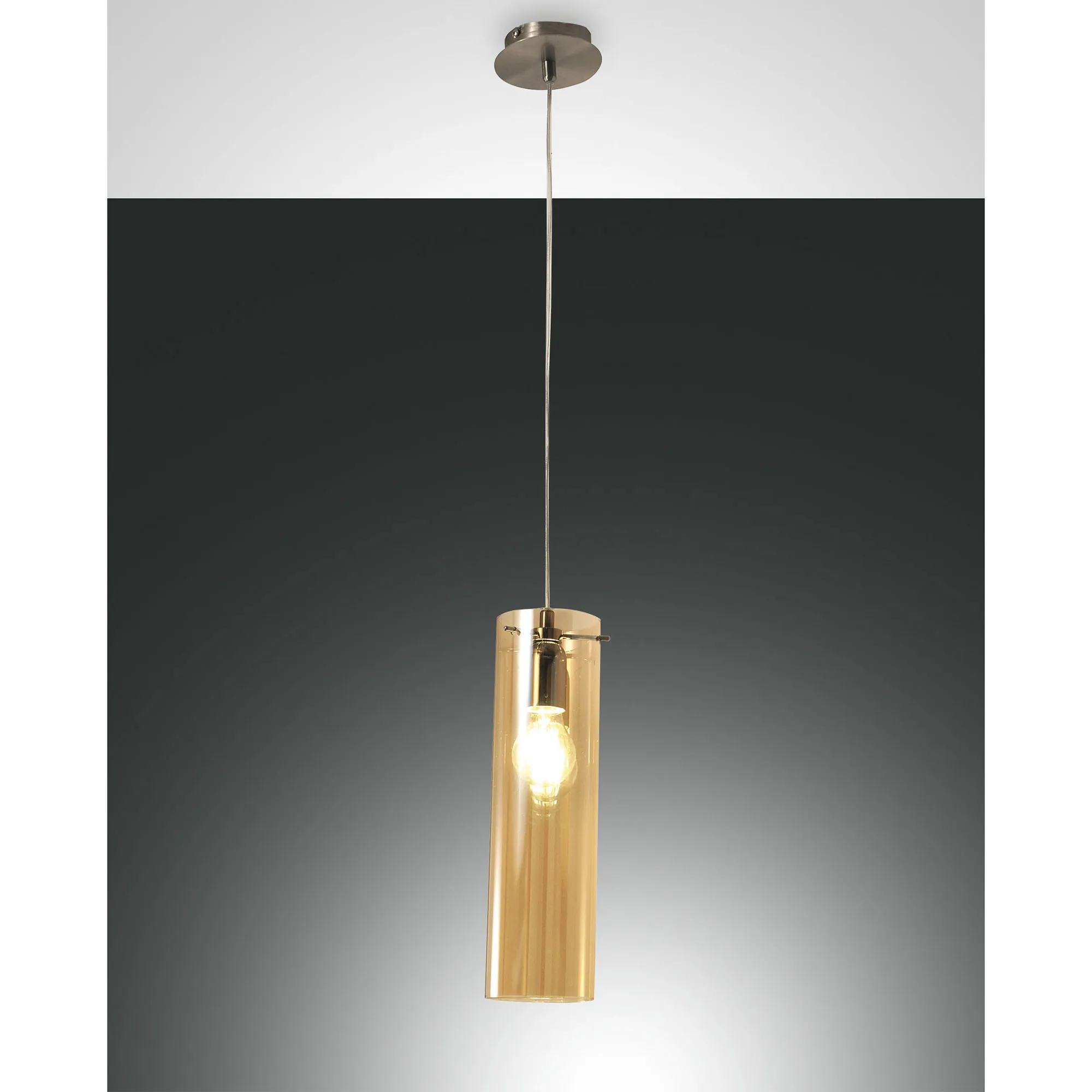 Fabas Luce  Lampada a sospensione moderna con struttura in metallo e diffusore in vetro Sintesi - 60W