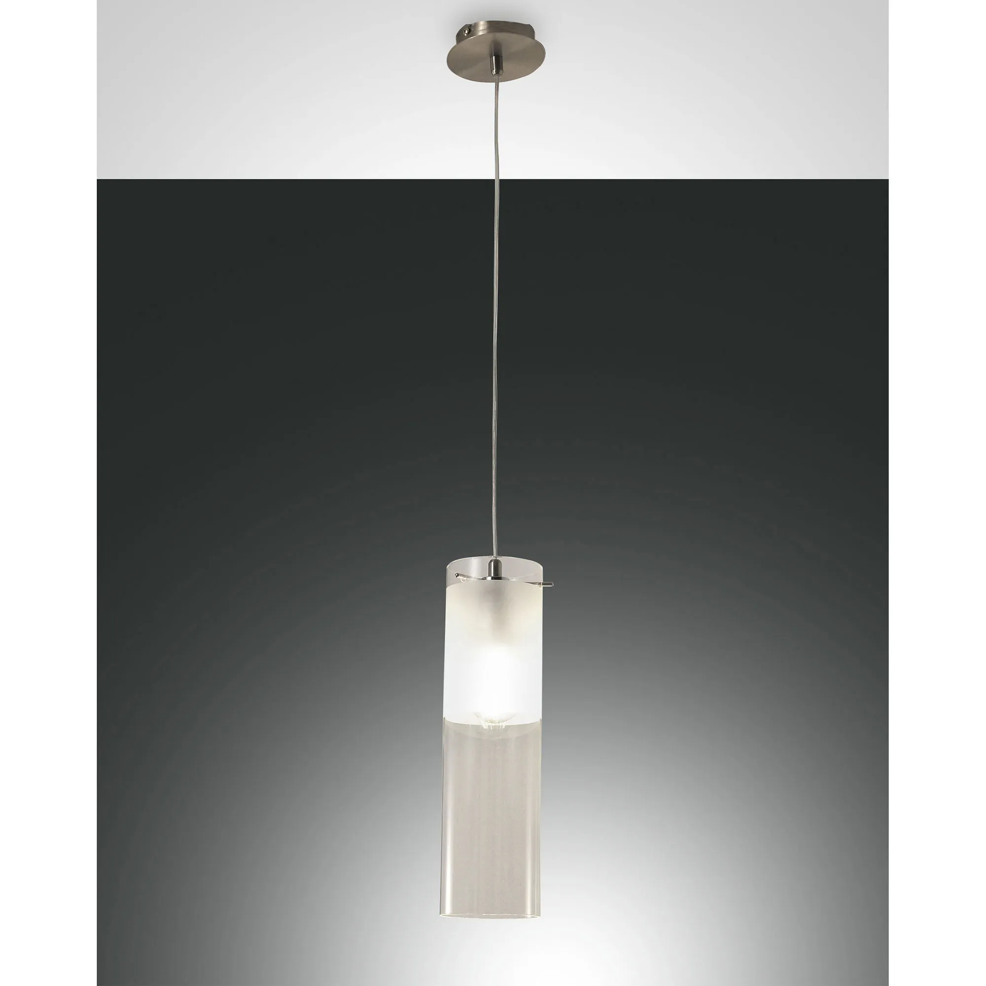 Fabas Luce  Lampada a sospensione moderna con struttura in metallo e diffusore in vetro Sintesi - 60W