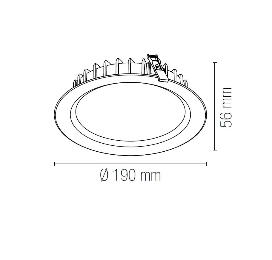 Faretto Da Incasso Rotondo 19 cm Led 20w CCT IP44 Tron Intec Light