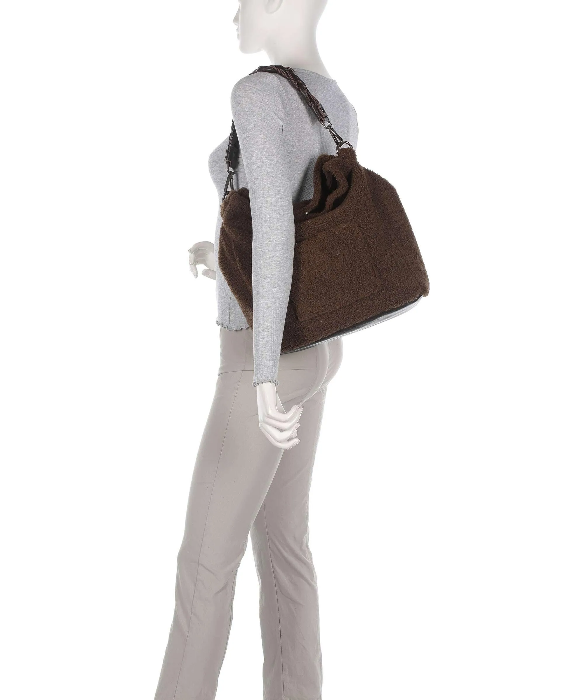  FredsBruder Cuddle Borsa hobo poliestere, pelle granulata marrone  