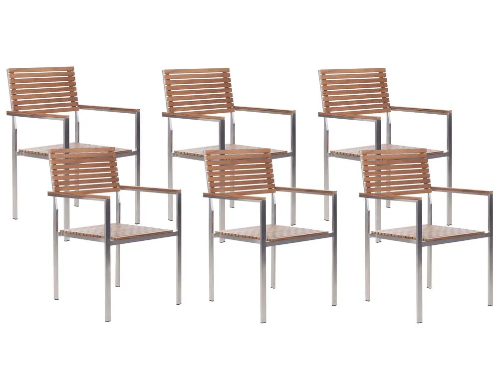 Garden Dining Set 6 Seater VIAREGGIO FSC® Certified Teak Wood Brown