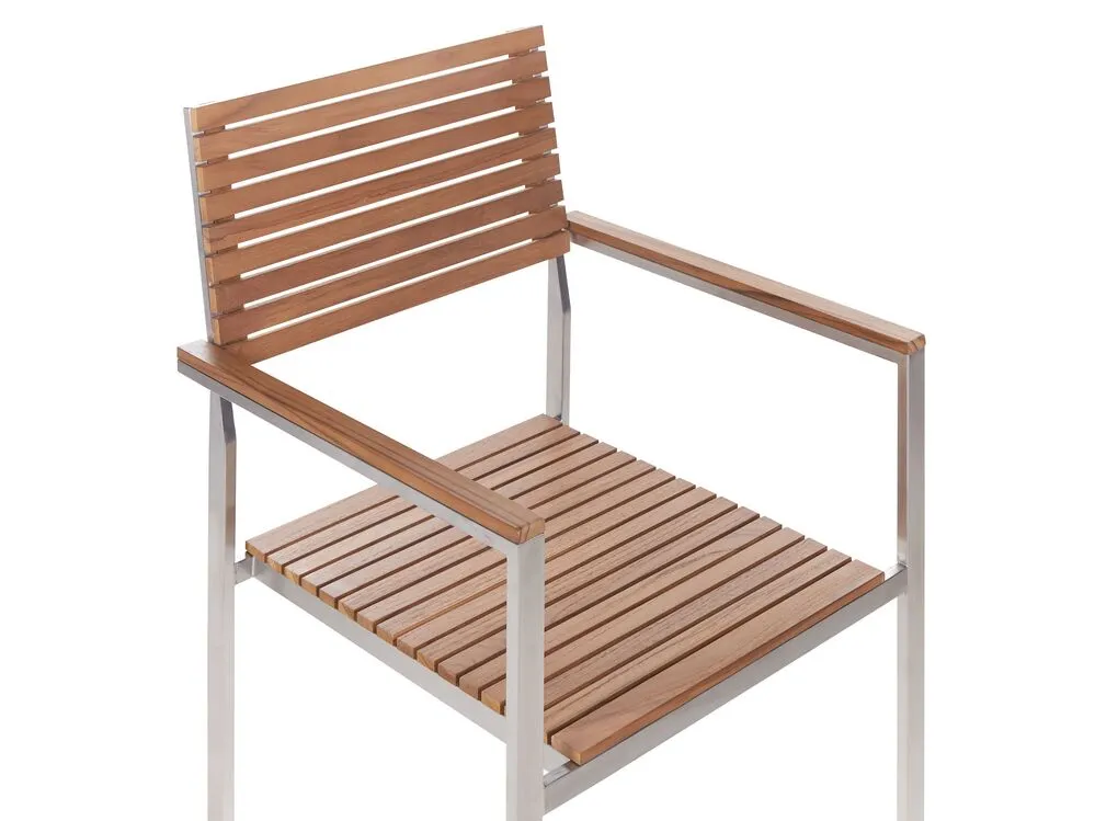 Garden Dining Set 6 Seater VIAREGGIO FSC® Certified Teak Wood Brown