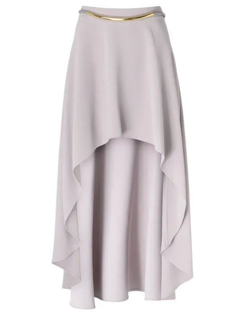 Gonna midi Elisabetta Franchi asimmetrica grigio perla