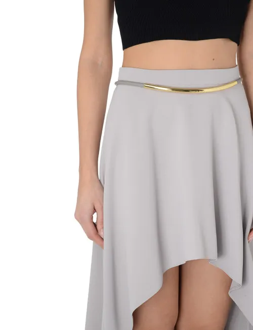 Gonna midi Elisabetta Franchi asimmetrica grigio perla