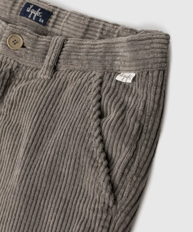 Il Gufo Pantaloni in velluto a coste grigi per bambini A21PL311V60121012