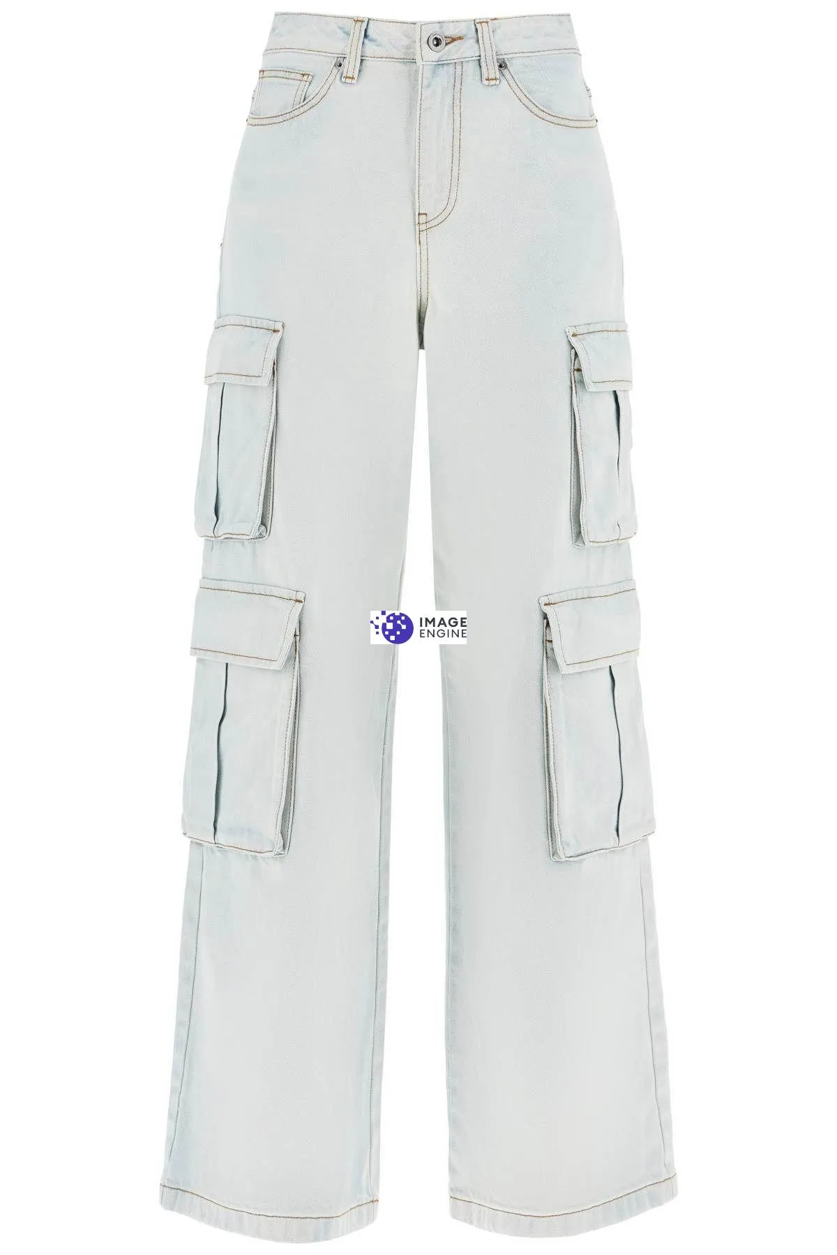 Jeans cargo in denim washed