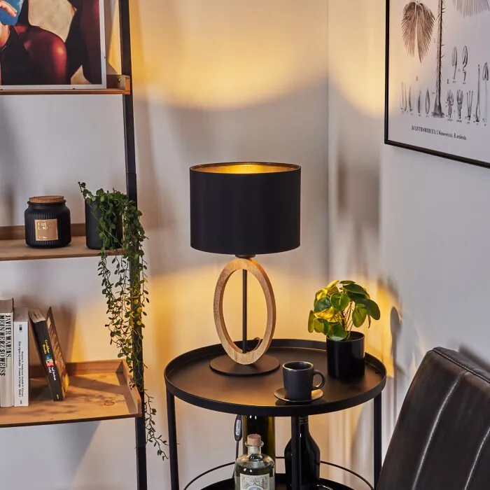 Kintore Lampada da tavolo Marrone, Nero, 1-Luce