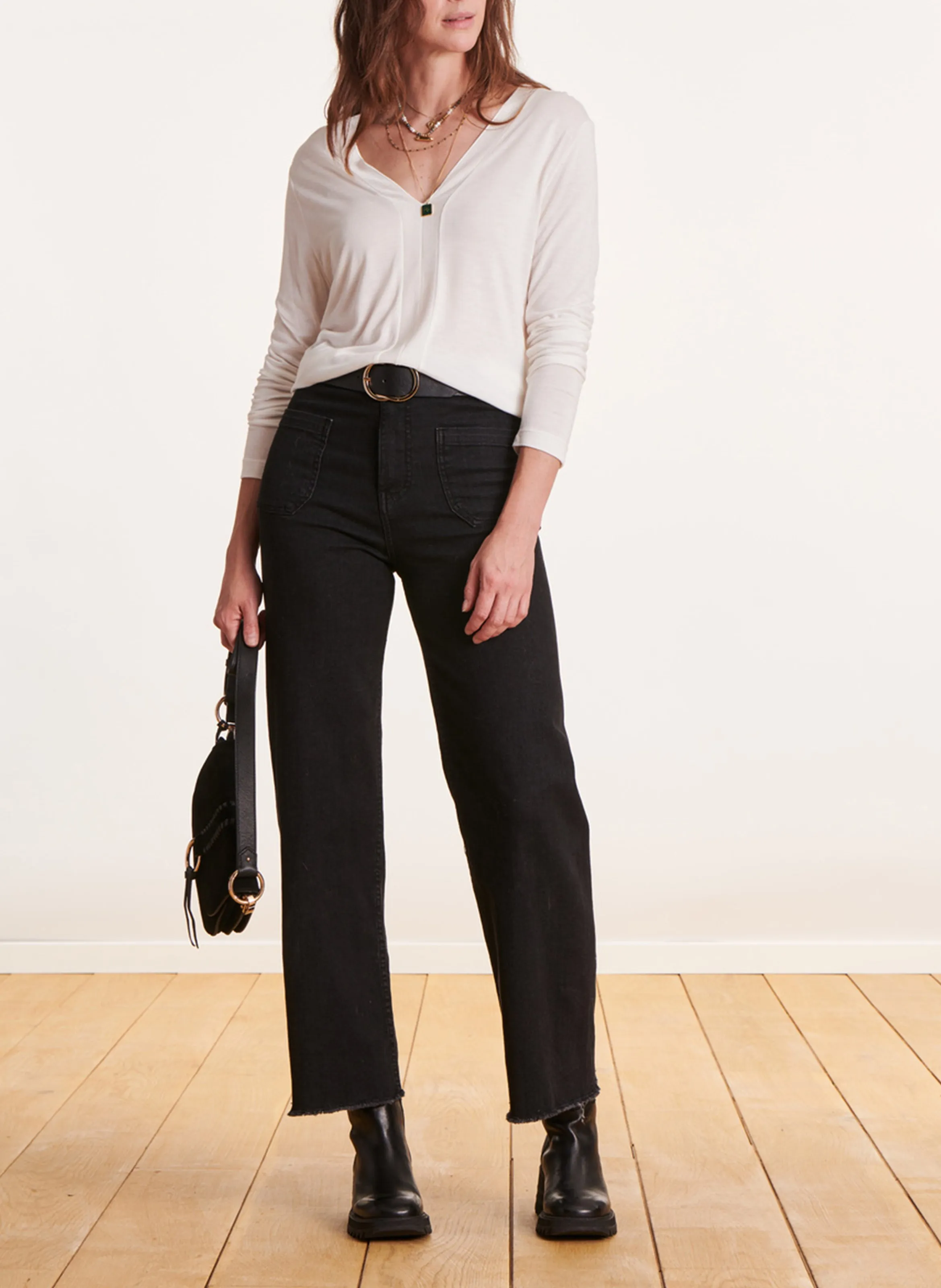  LA FEE MARABOUTEE   T-shirt con scollo a V | Bianco