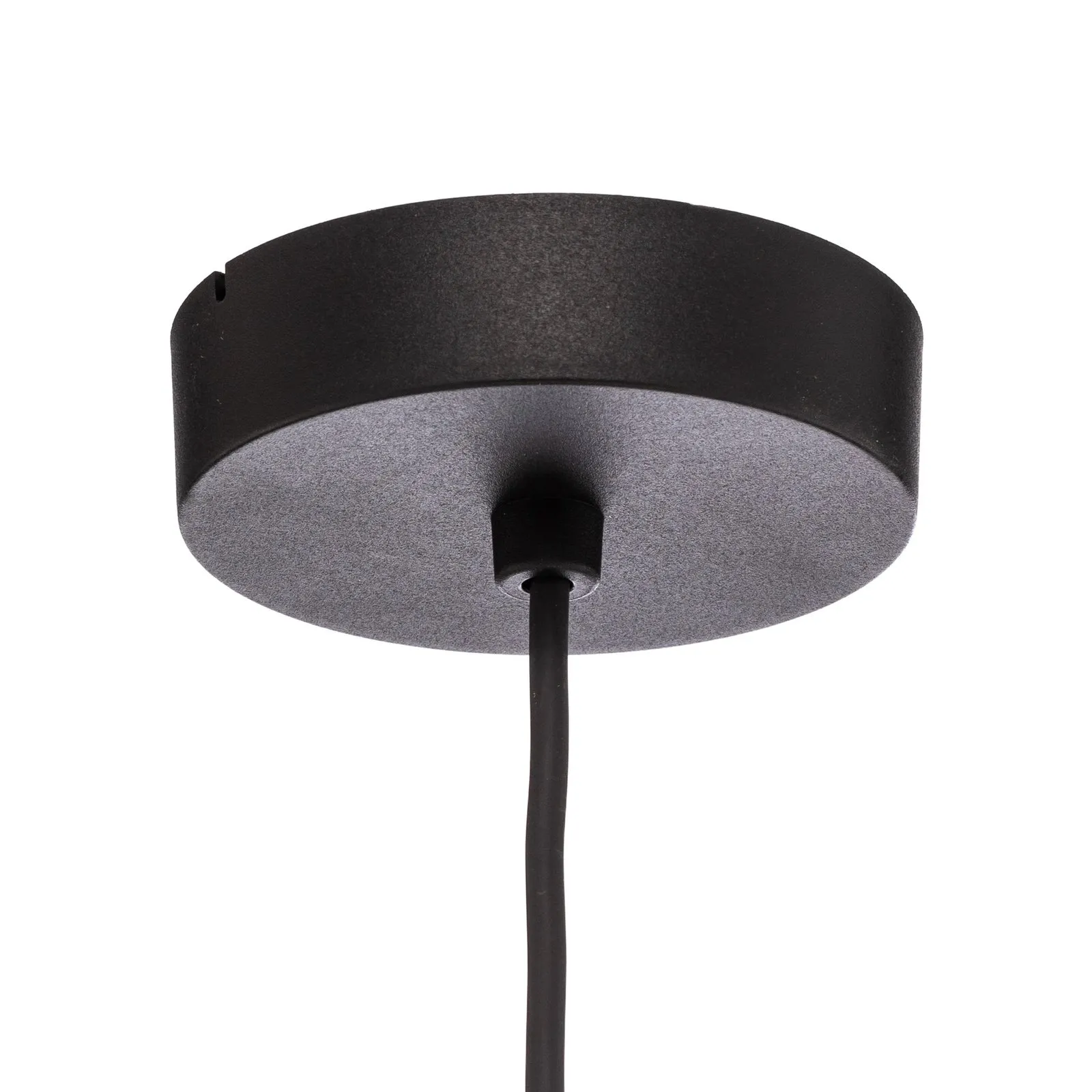 Lampada a sospensione Duo, paralume in iuta, marrone petrolio/naturale, Ø