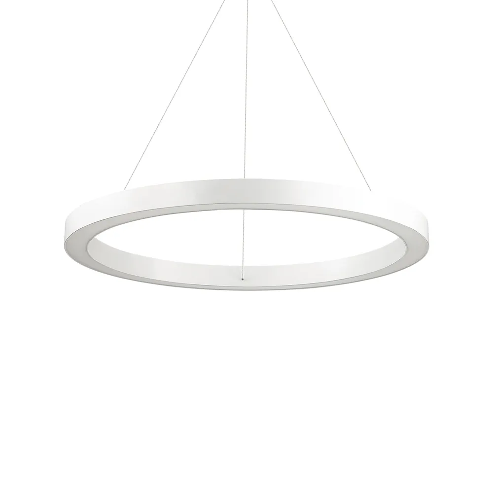 Lampada a Sospensione IDEAL LUX – ORACLE Alluminio Bianco LED 3000K D. 70