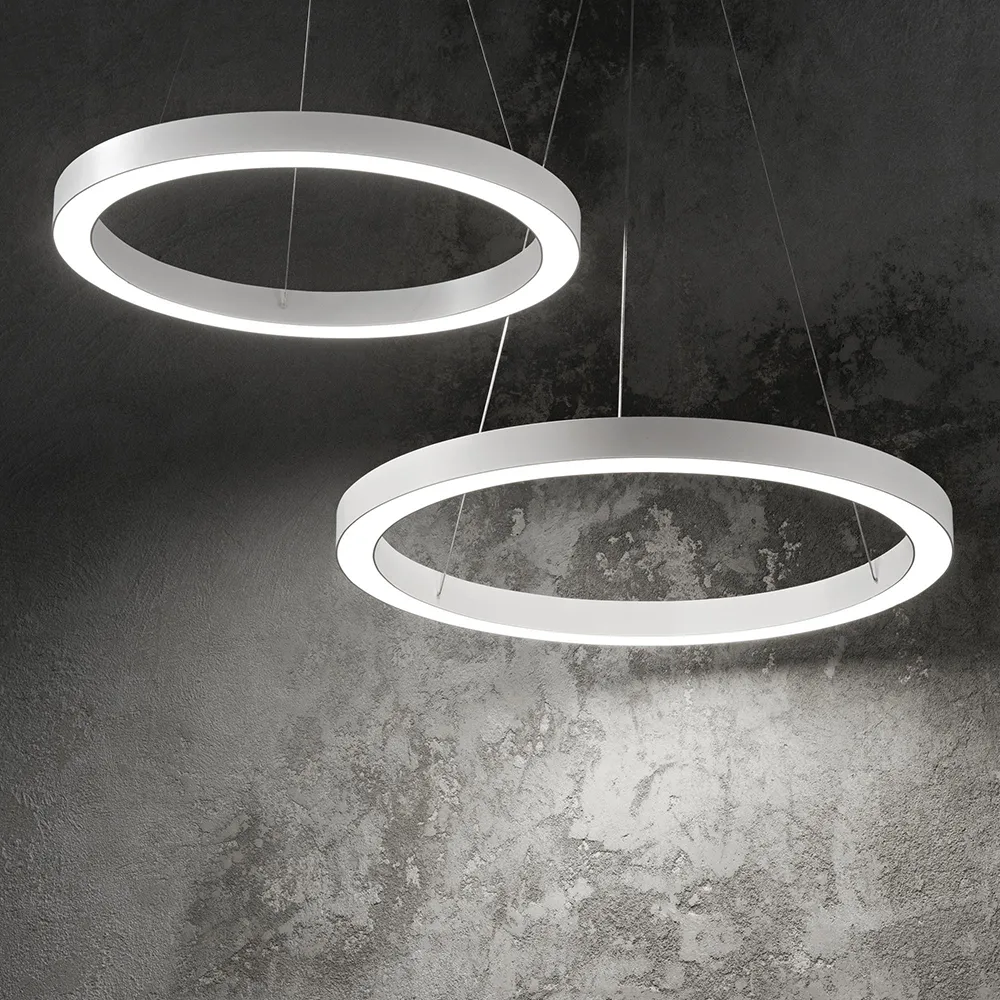 Lampada a Sospensione IDEAL LUX – ORACLE Alluminio Bianco LED 3000K D. 70