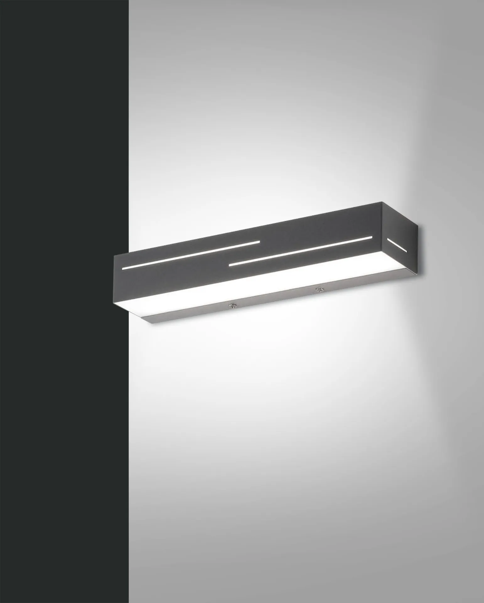 Lampada Antracite da Parete Biemissione e Tagli di Luce Led 18w Banny Fabas