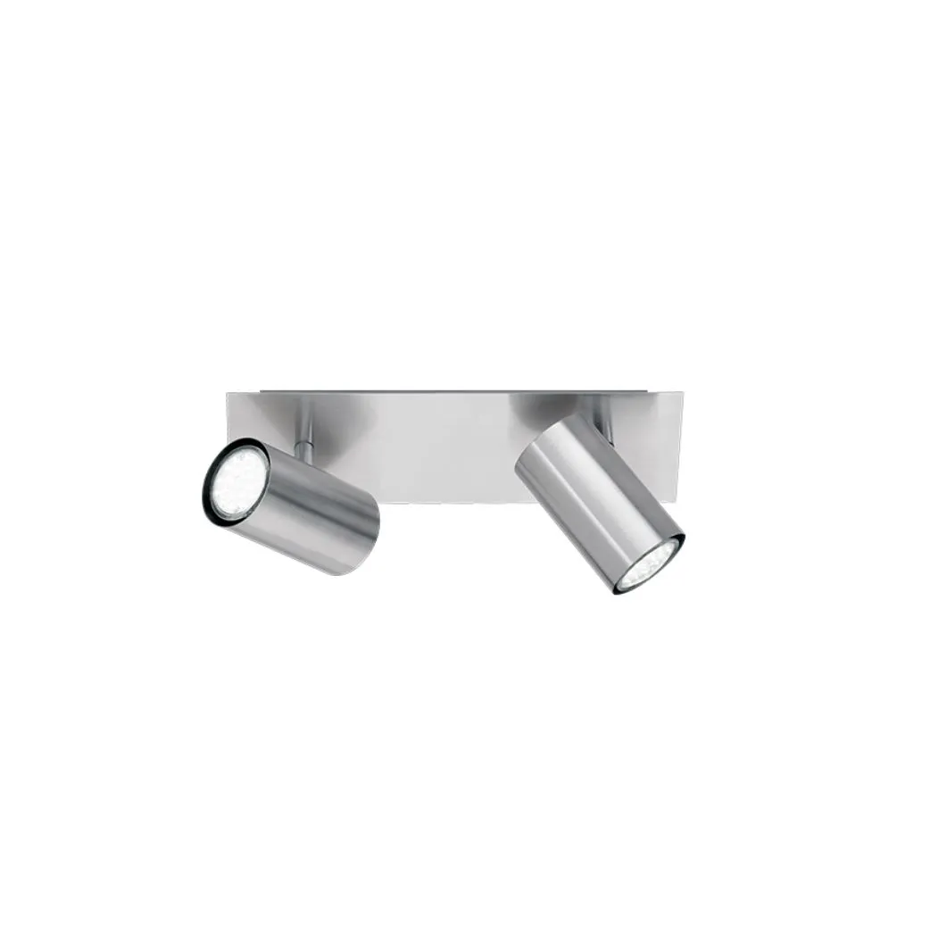 Lampada Da Parete Soffitto Con Due Faretti Orientabili Marley Nichel Grigio Trio Lighting