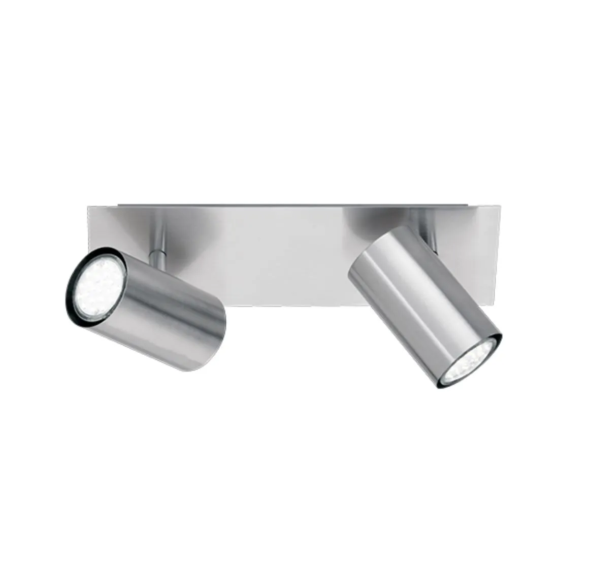 Lampada Da Parete Soffitto Con Due Faretti Orientabili Marley Nichel Grigio Trio Lighting