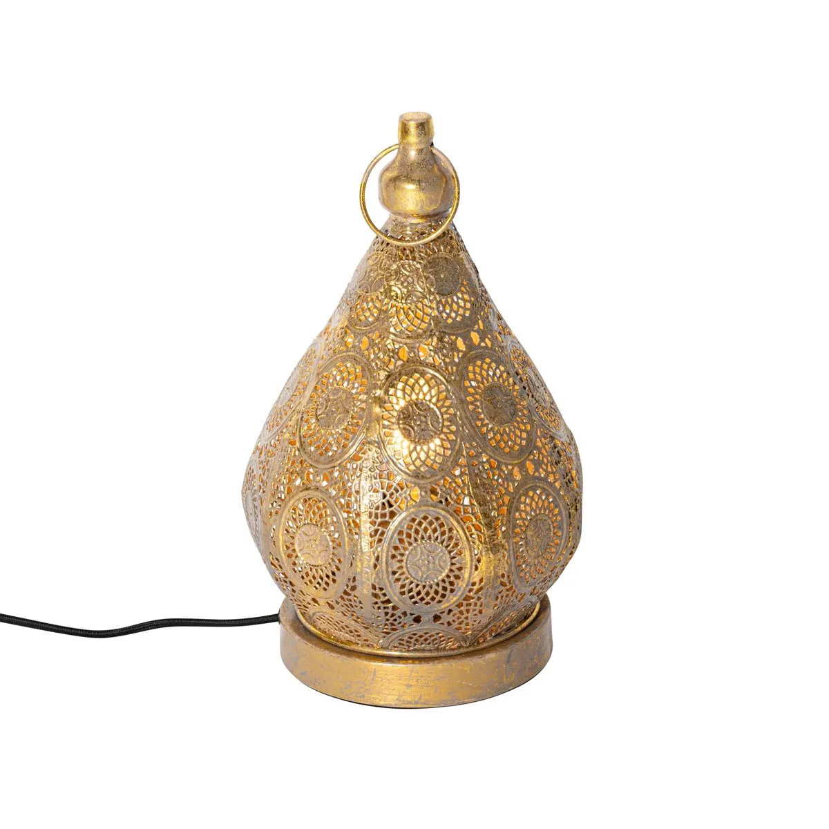 Lampada da tavolo orientale dorata 19 cm - Mowgli