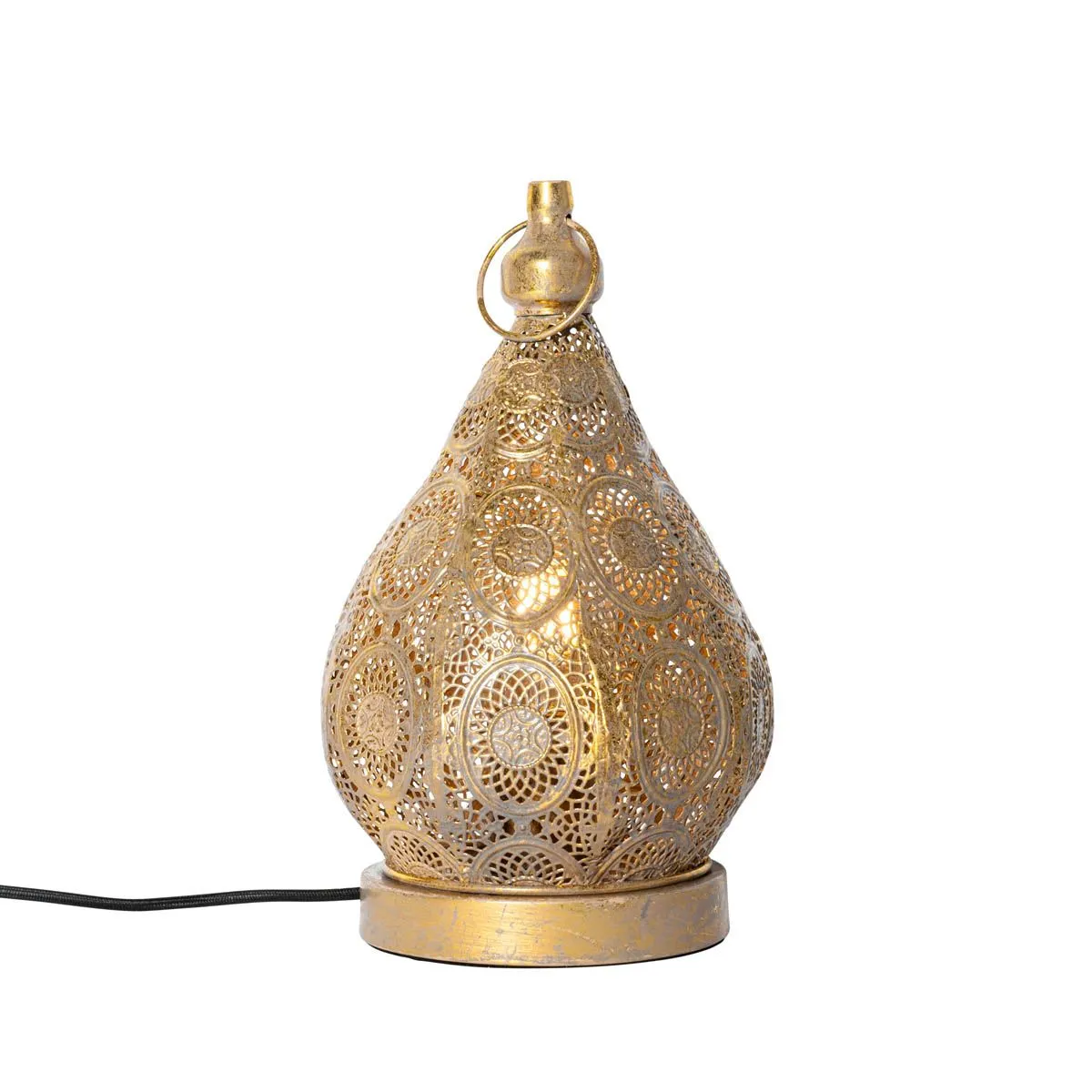 Lampada da tavolo orientale dorata 19 cm - Mowgli