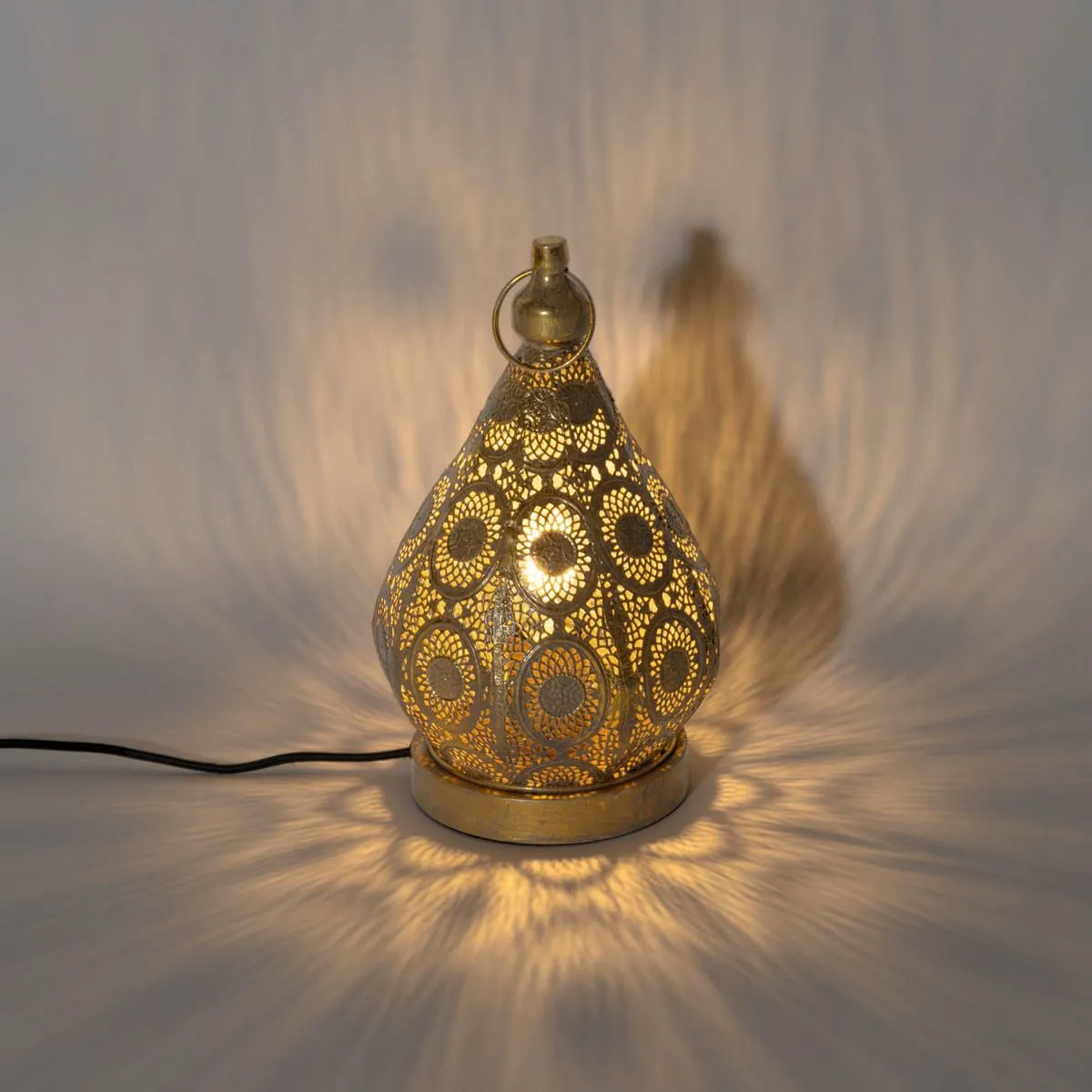 Lampada da tavolo orientale dorata 19 cm - Mowgli