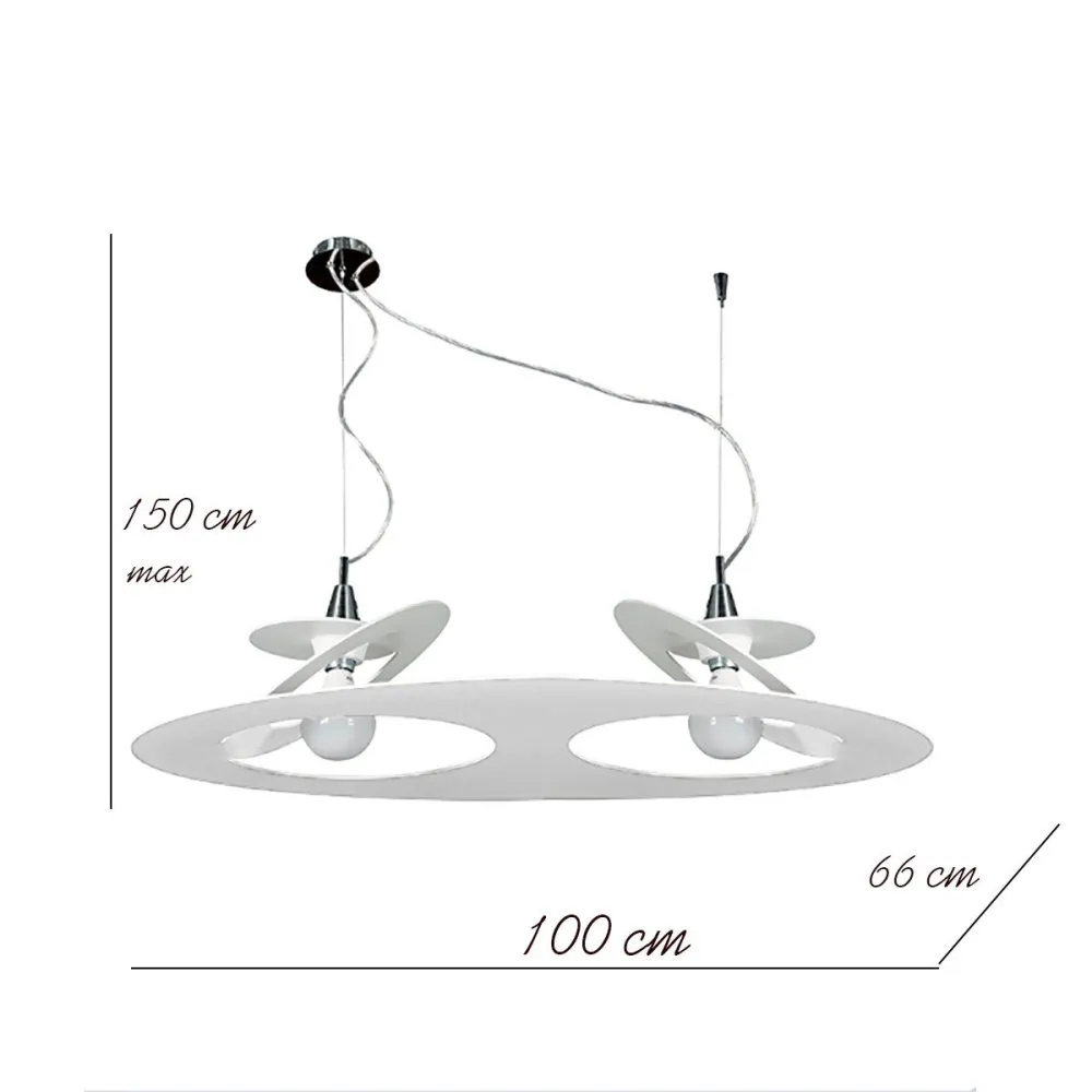Lampadario Padana Lampadari PLANET 1057-2 E27 LED lampada soffitto sospensione multiluce ovale alluminio