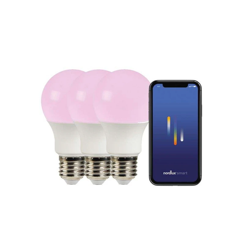 Lampadina Smart Colour 8W (806lm) 2200-6500K Dim. White 3-pack E27 - Nordlux | Acquista online