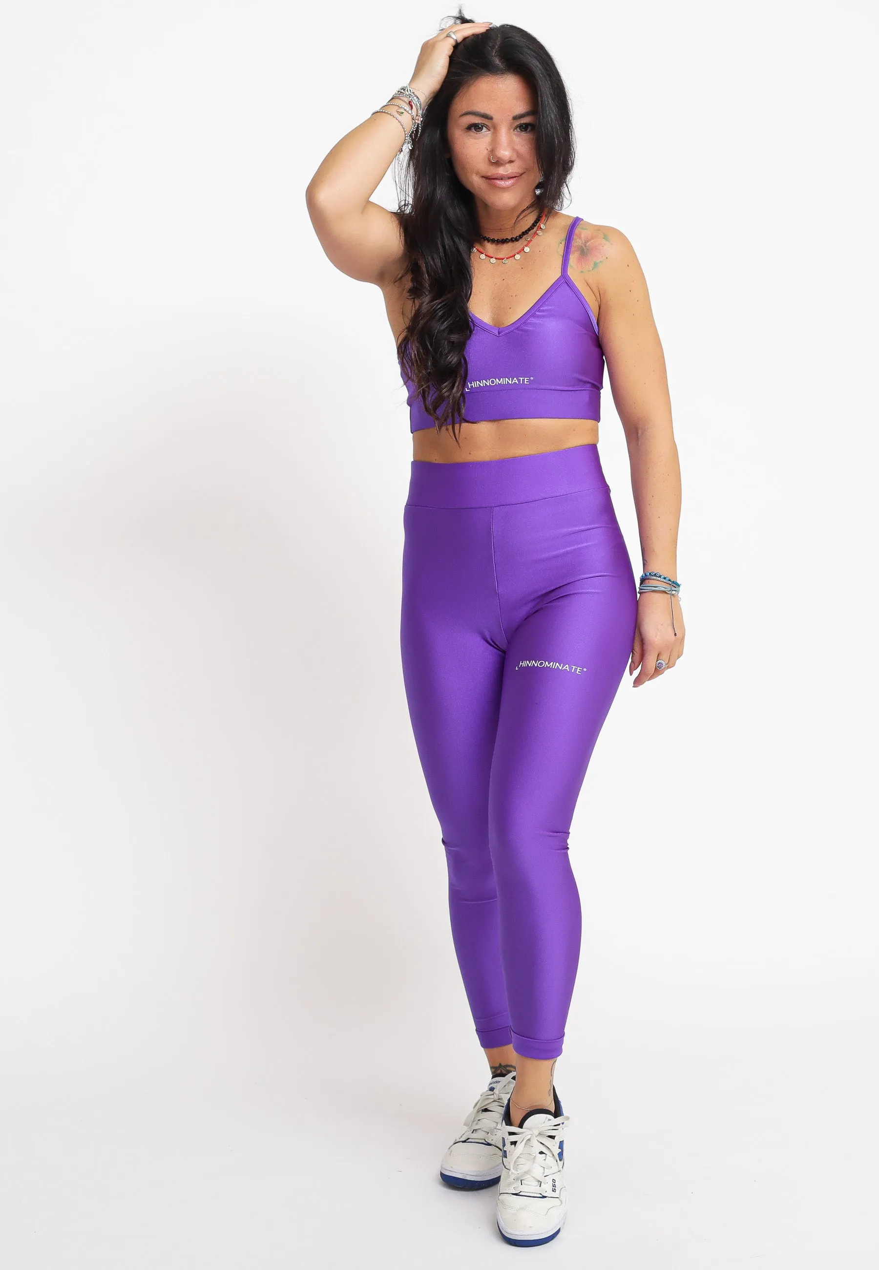 Leggins In Lycra Con Stampa - Ametista