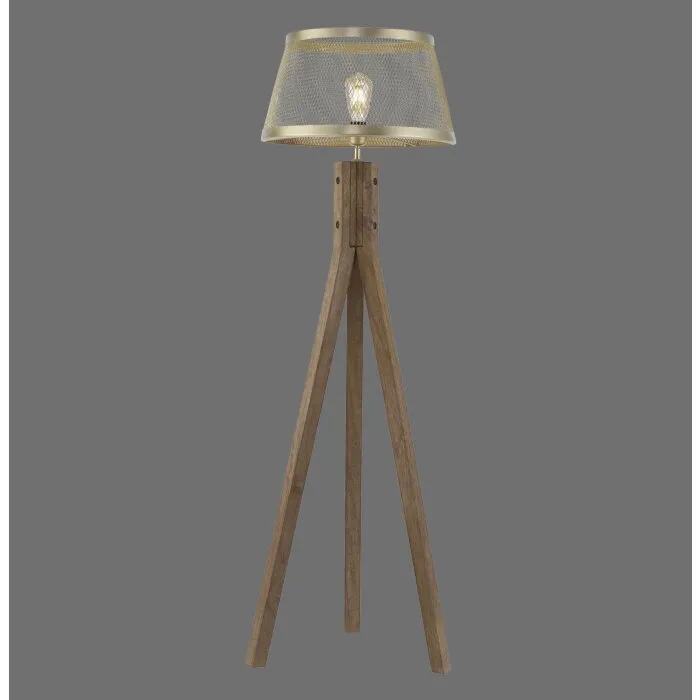 Leuchten-Direkt FREDERIK Lampada da terra Legno scuro, 1-Luce