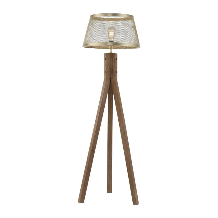 Leuchten-Direkt FREDERIK Lampada da terra Legno scuro, 1-Luce