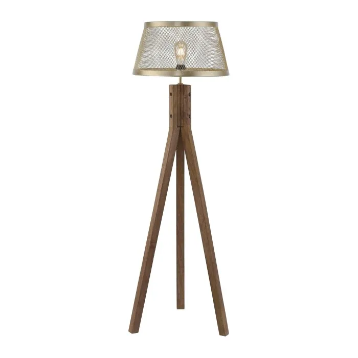 Leuchten-Direkt FREDERIK Lampada da terra Legno scuro, 1-Luce