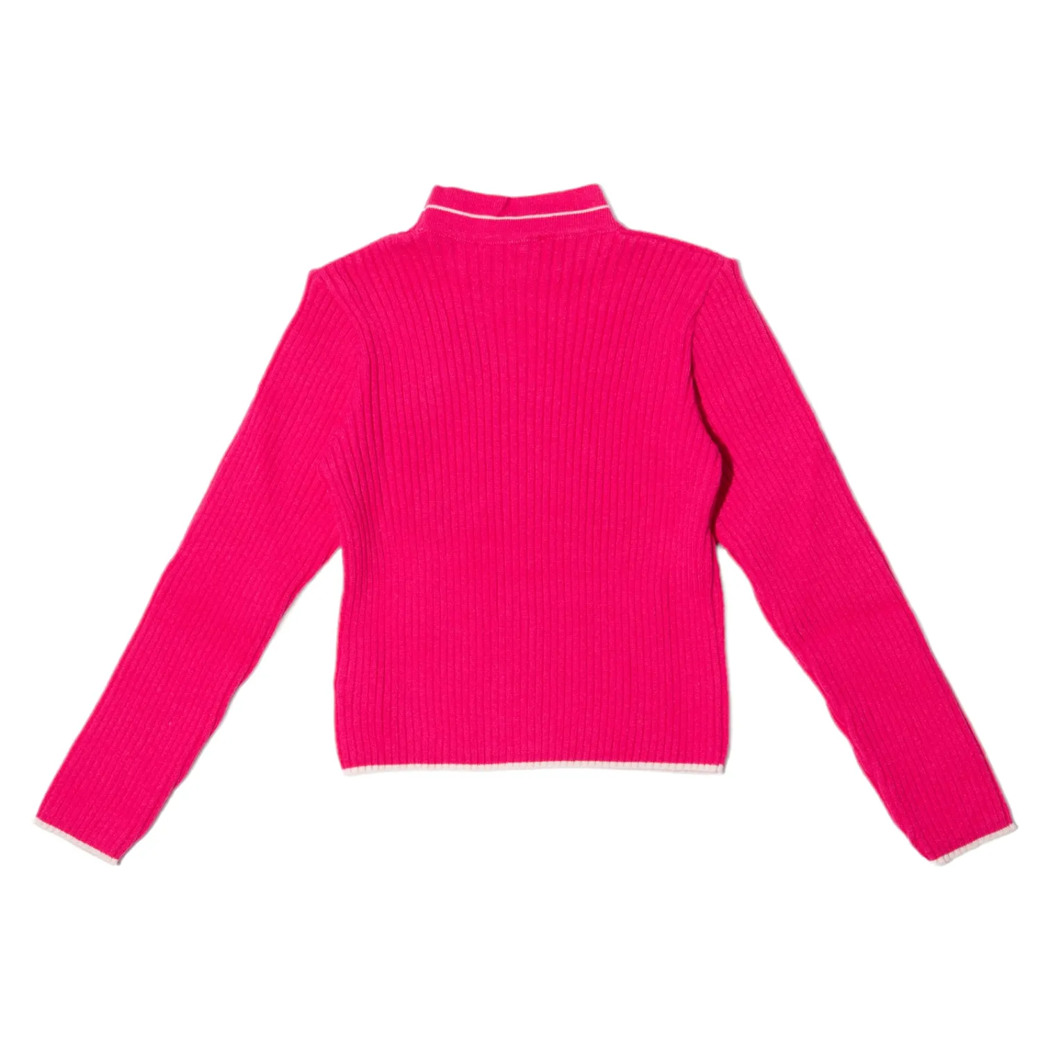 Maglia fucsia a costine per bambina