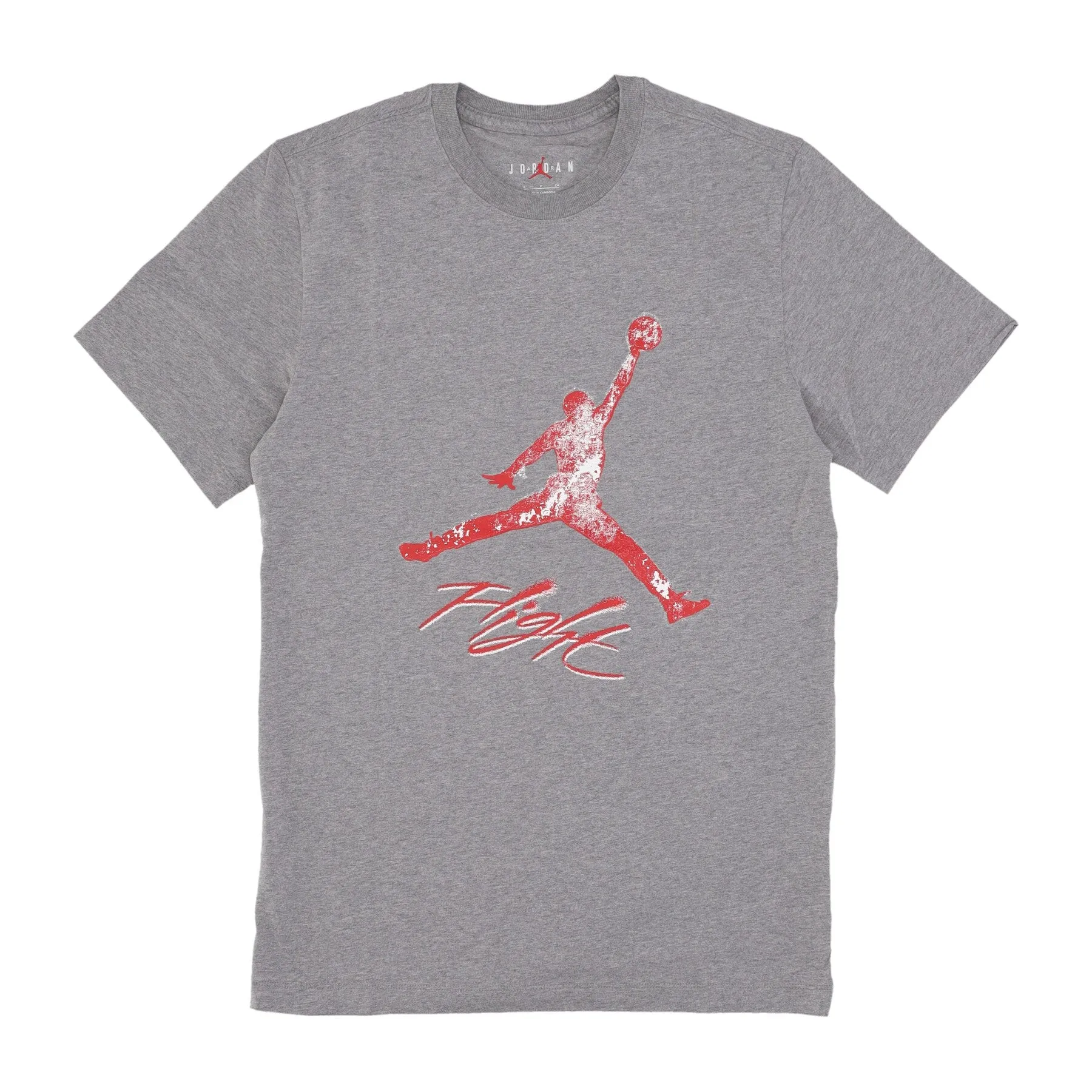 Maglietta Uomo Essentials Jumpman Tee Carbon Heather/fire Red/white
