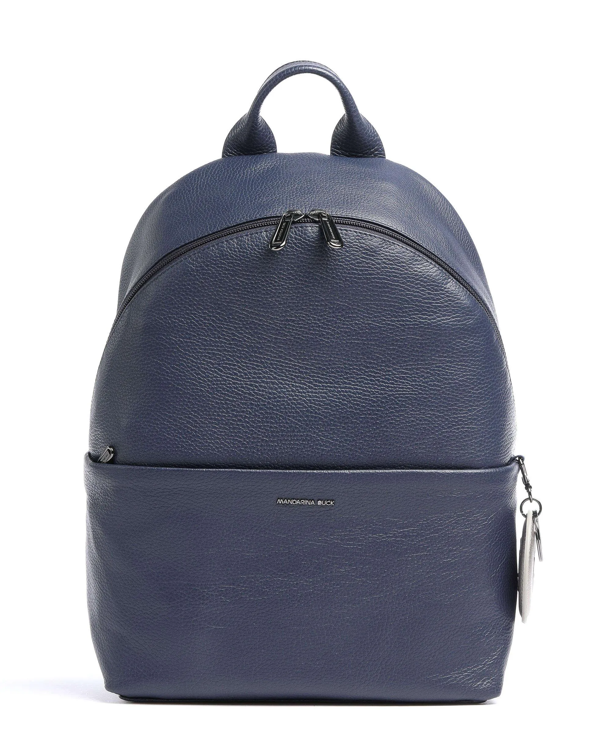  Mandarina Duck Mellow Leather Zaino 14″ pelle di vitello grana blu scuro  