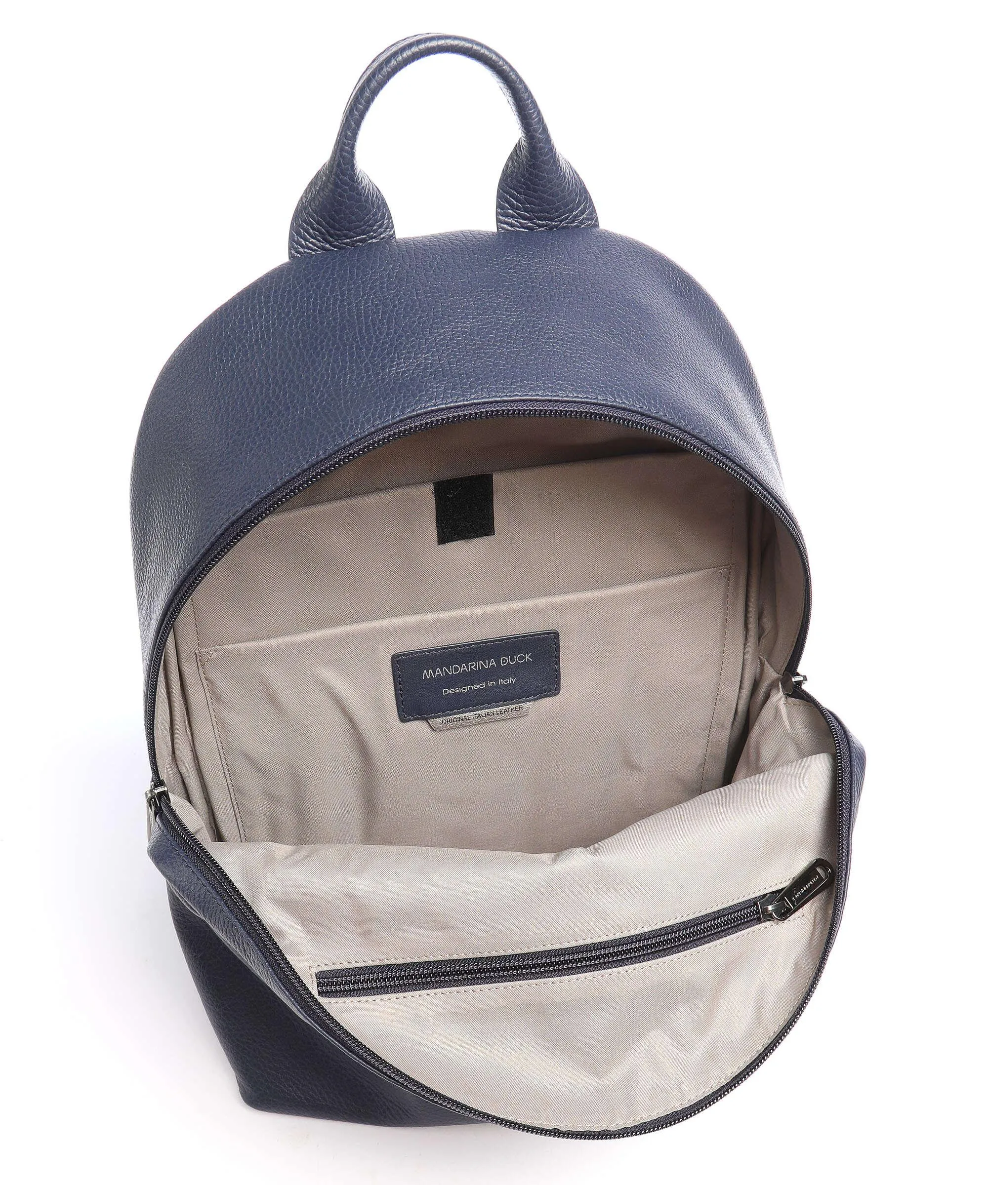  Mandarina Duck Mellow Leather Zaino 14″ pelle di vitello grana blu scuro  
