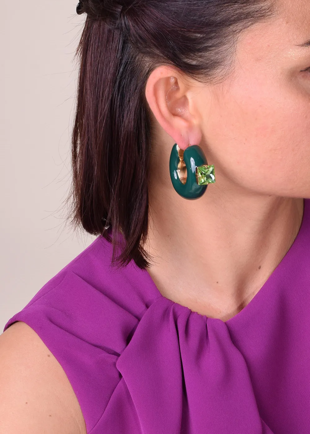ORECCHINI COLETTE CRISTALLI VERDE