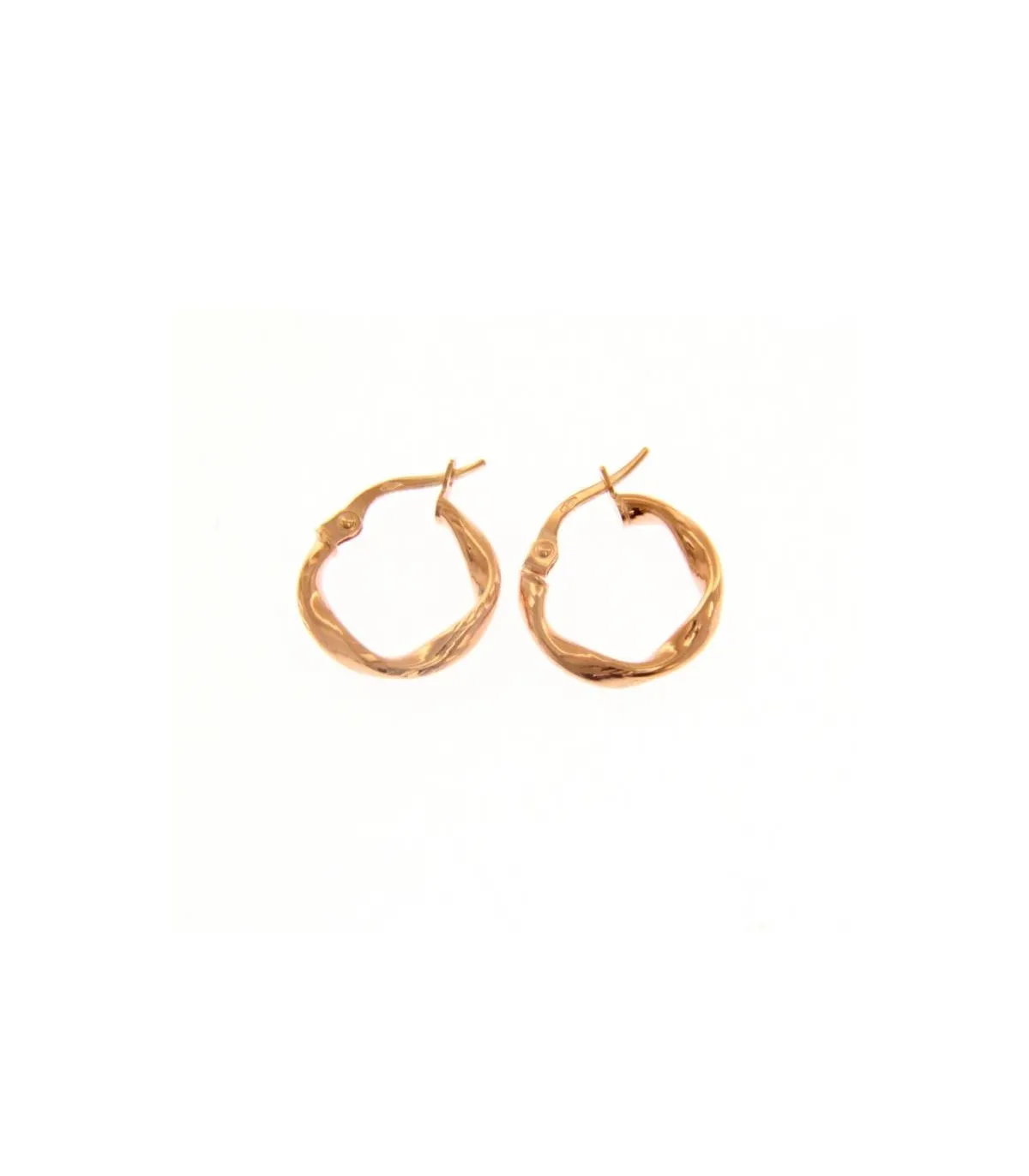 Orecchini Donna Raggi Cerchi Torchon 10 mm Oro Rosa 9kt